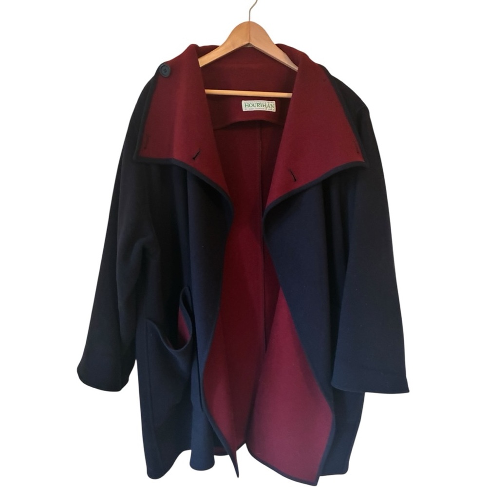 Vintage Jimmy Hourihan of Dublin Double-Face Wool Cape Coat Size Medium - Picture 4 of 11